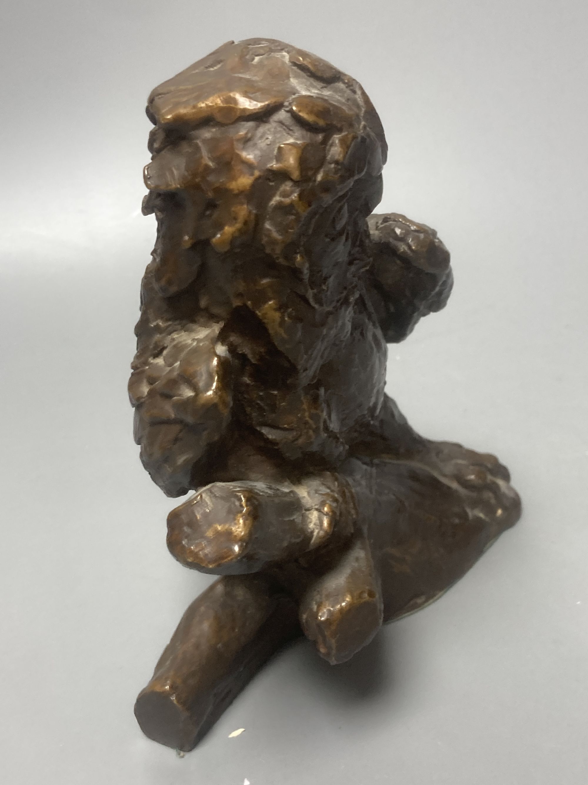 A contemporary bronze of an owl, height 19cm